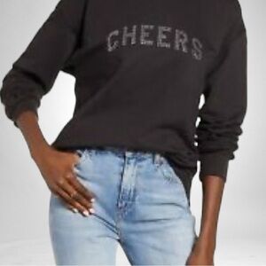 NEW Sub_Urban Riot CHEERS Willow Sweatshirt Black/Rhinestone SZ XS